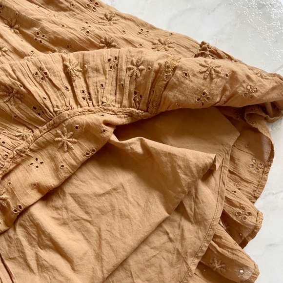 NEW aerie Backless Halter Eyelet Ruffle Mini A-Line Dress Women XS - Picture 4 of 6